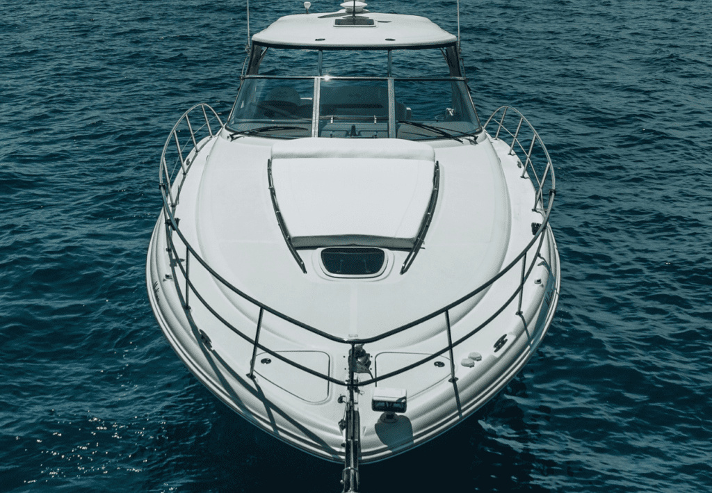 SEA RAY SUNDANCER 455 Melina at Ayia Napa Azure Yacht Club exterior view holiday in Cyprus